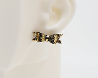 Italian Leather Bow #A028 Earrings