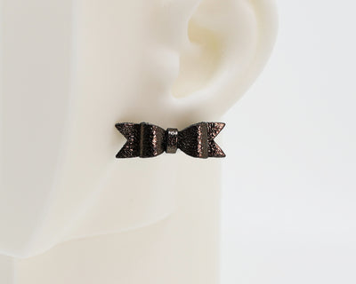 Italian Leather Bow #A037 Earrings