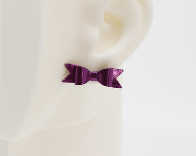 Italian Leather Bow #A043 Earrings
