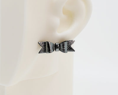 Italian Leather Bow #A045 Earrings