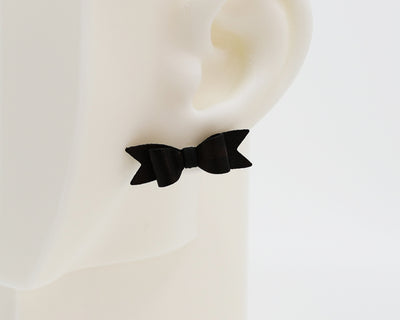 Italian Leather Bow #A046 Earrings