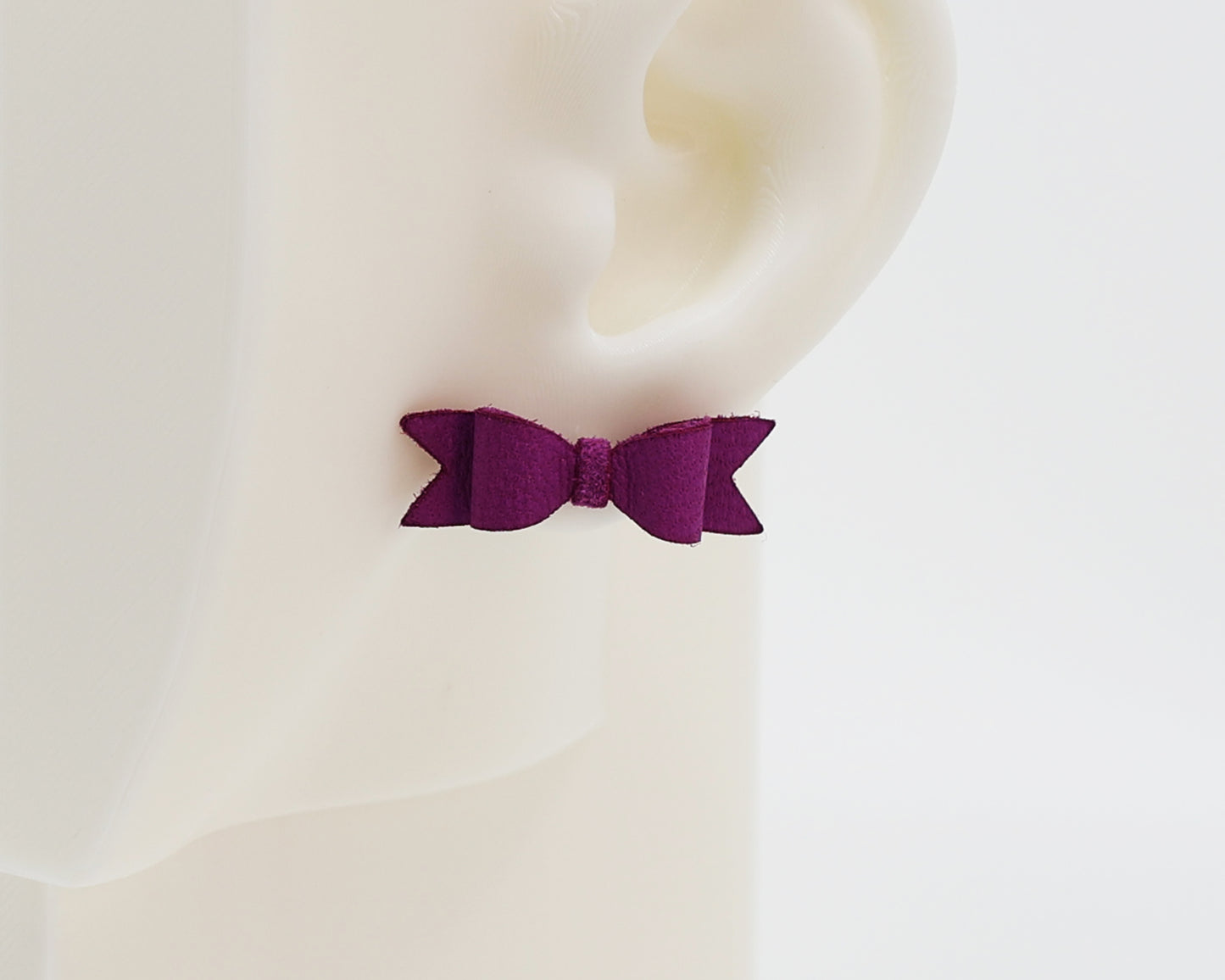 Italian Leather Bow #A048 Earrings