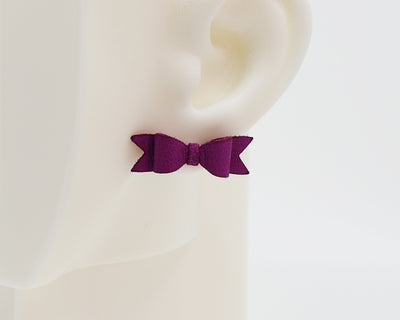 Italian Leather Bow #A048 Earrings