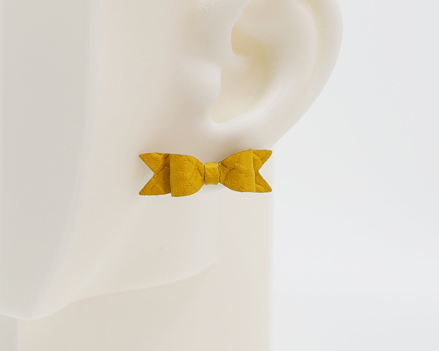 Italian Leather Bow #A055 Earrings