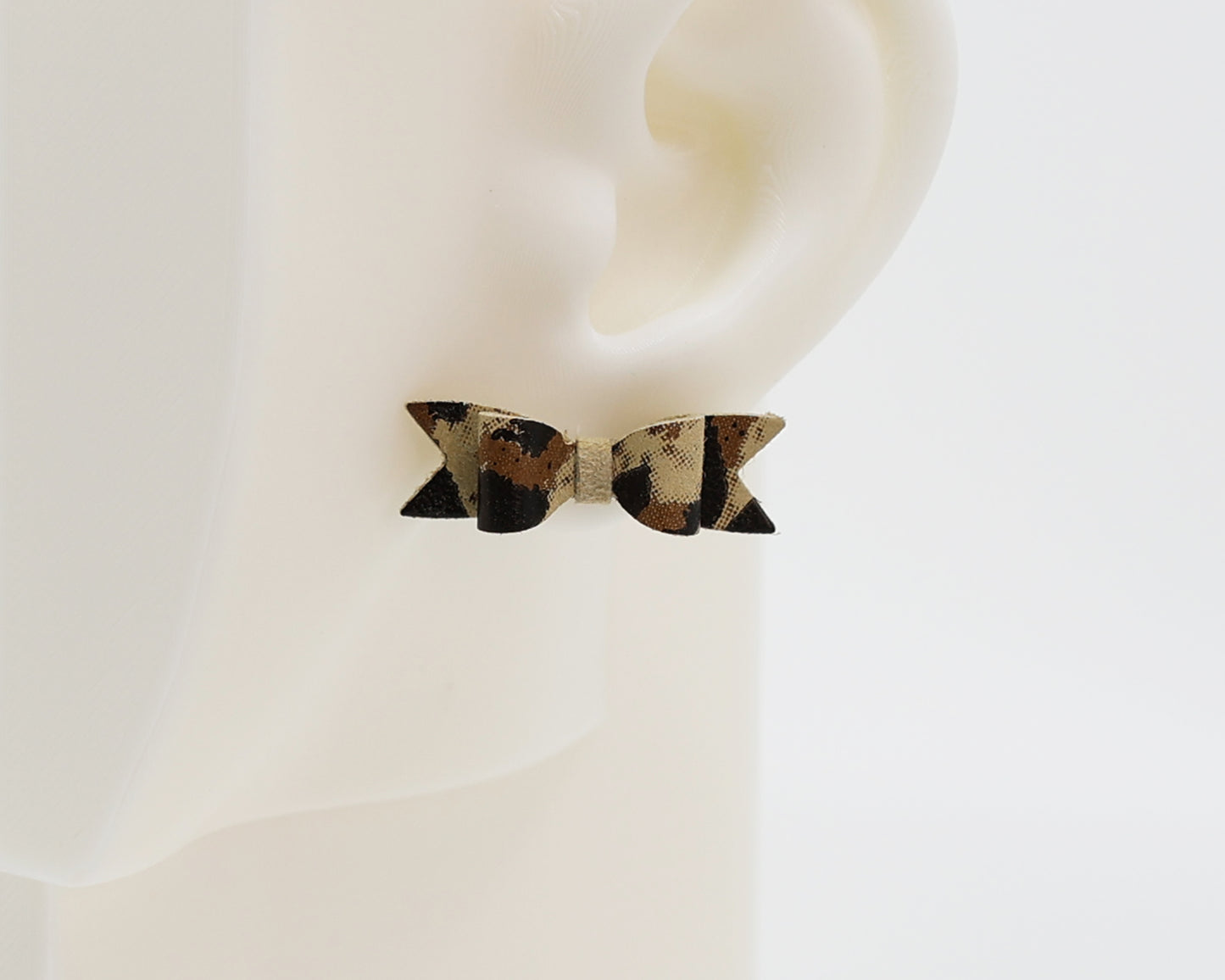 Italian Leather Bow #A061 Earrings