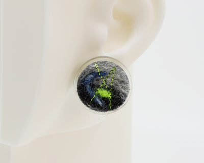 Wool & Fiber Asymmetrical Earrings #A002