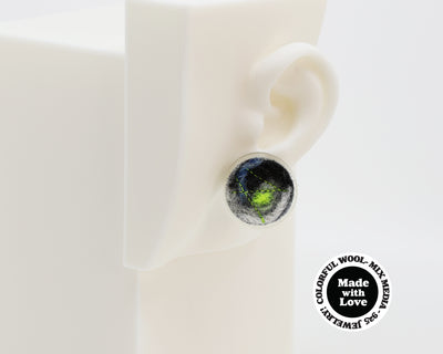 Wool & Fiber Asymmetrical Earrings #A002