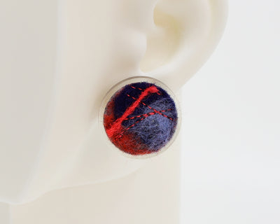 Wool & Fiber Asymmetrical Earrings #A003