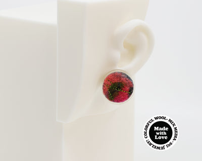 Wool & Fiber Asymmetrical Earrings #A004