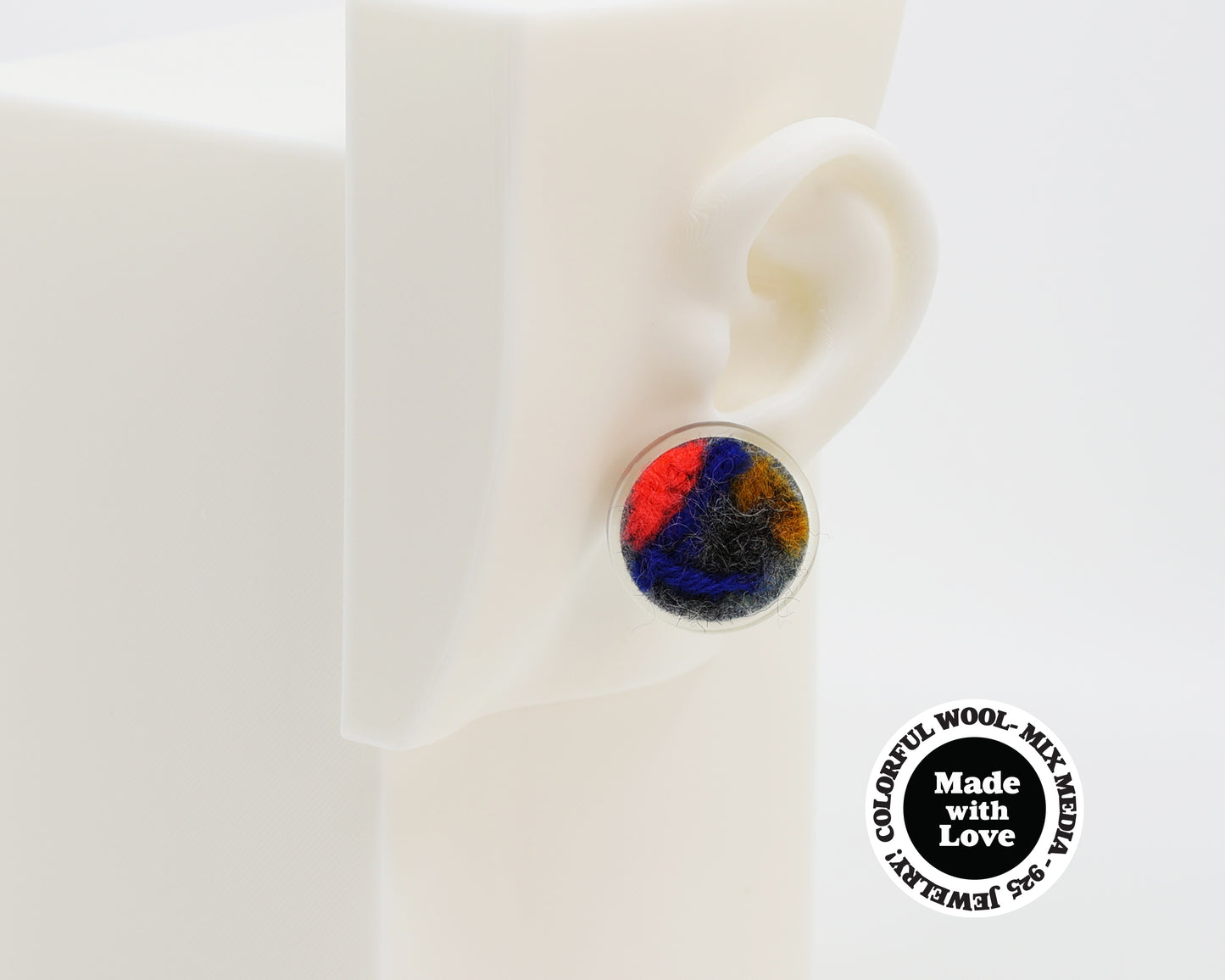 Wool & Fiber Asymmetrical Earrings #A005