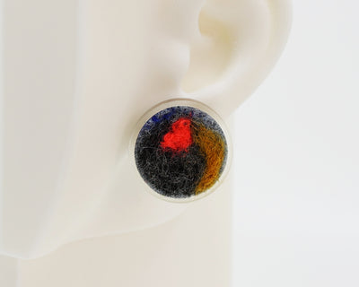 Wool & Fiber Asymmetrical Earrings #A005