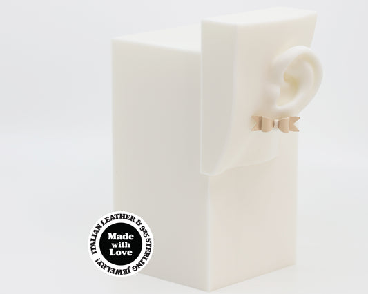Italian Leather Bow #A002 Earrings
