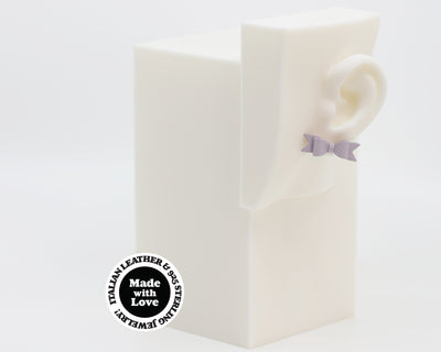 Italian Leather Bow #A005 Earrings