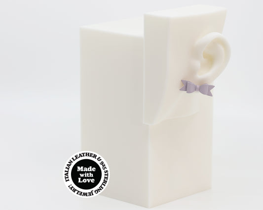 Italian Leather Bow #A005 Earrings