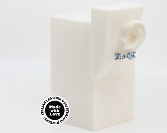 Italian Leather Bow #A011 Earrings