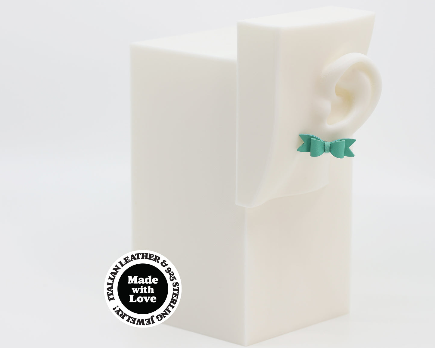 Italian Leather Bow #A012 Earrings