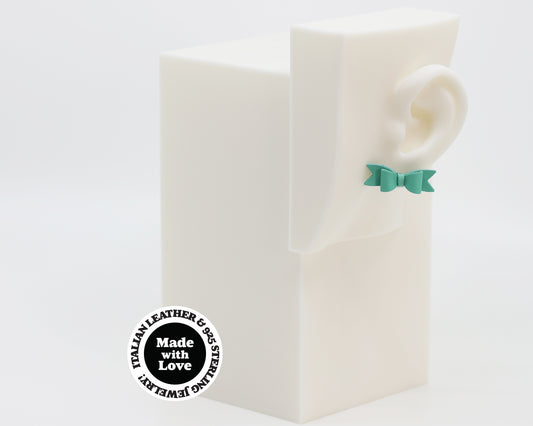 Italian Leather Bow #A012 Earrings