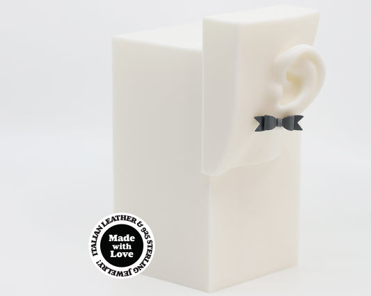 Italian Leather Bow #A024 Earrings