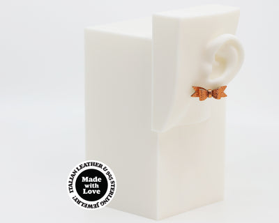 Italian Leather Bow #A033 Earrings