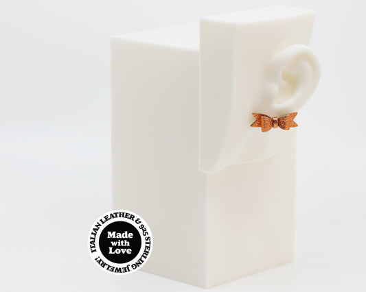 Italian Leather Bow #A033 Earrings
