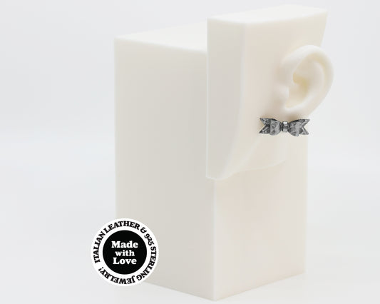 Italian Leather Bow #A041 Earrings