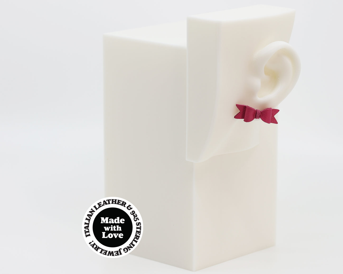 Italian Leather Bow #A049 Earrings