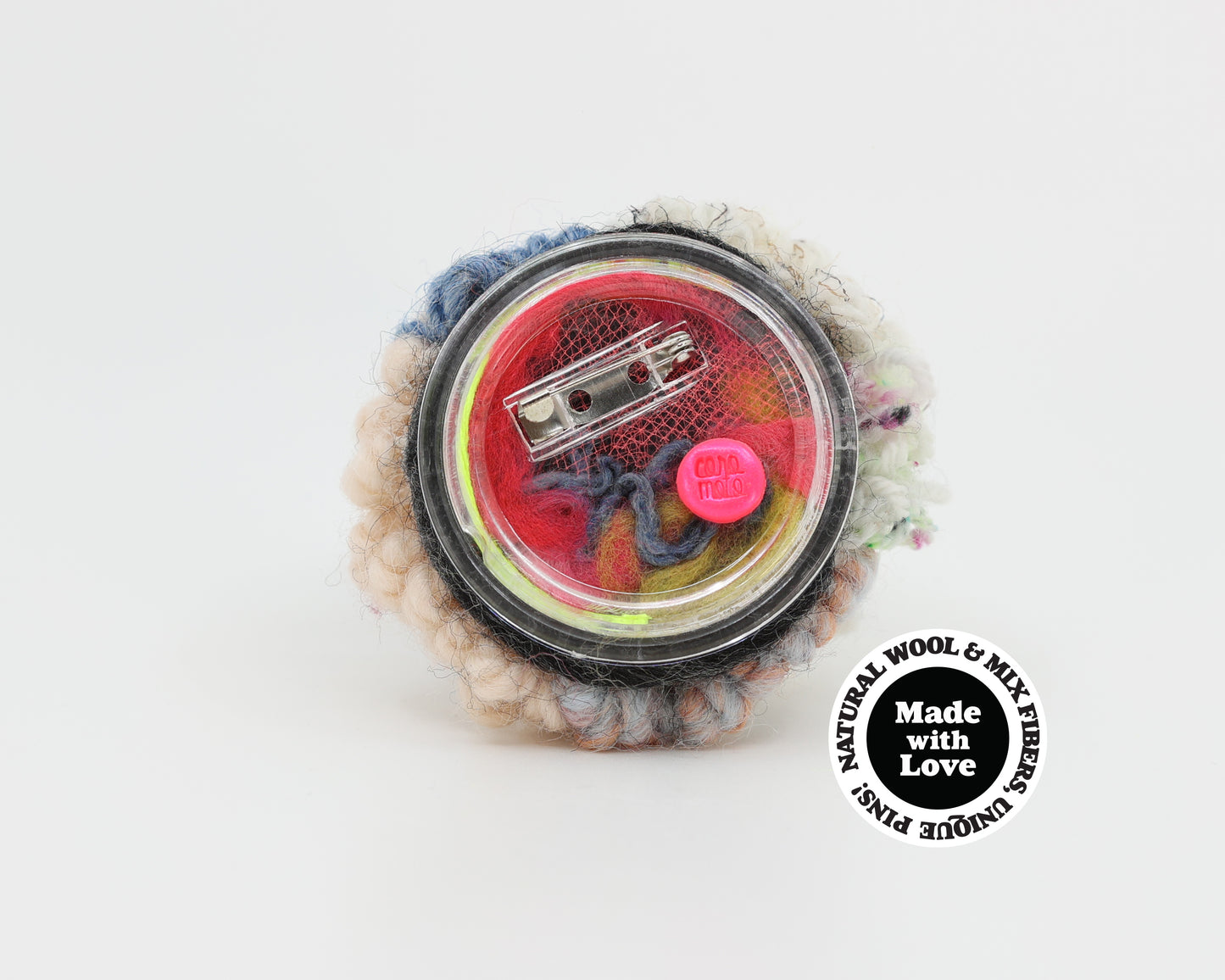 Wool & Mix Fiber Pin Brooch #001