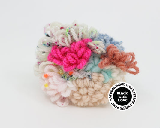 Wool & Mix Fiber Pin Brooch #005