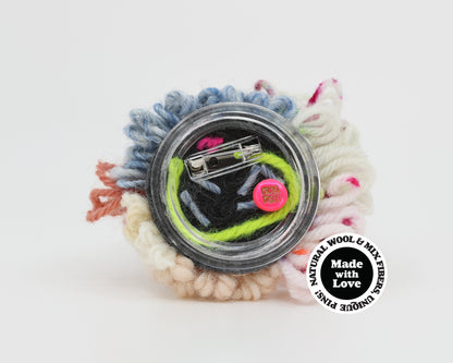 Wool & Mix Fiber Pin Brooch #005