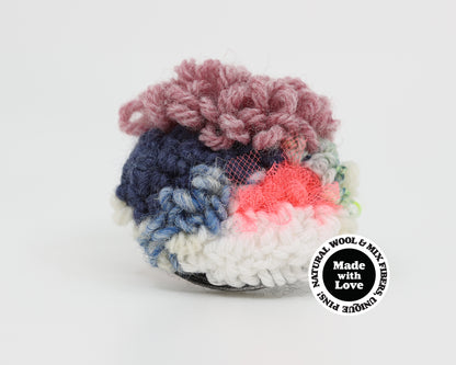 Wool & Mix Fiber Pin Brooch #007
