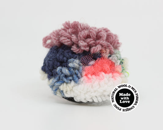 Wool & Mix Fiber Pin Brooch #007