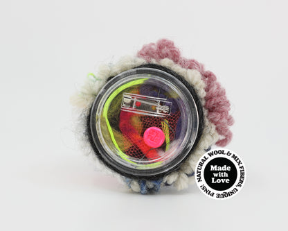 Wool & Mix Fiber Pin Brooch #007