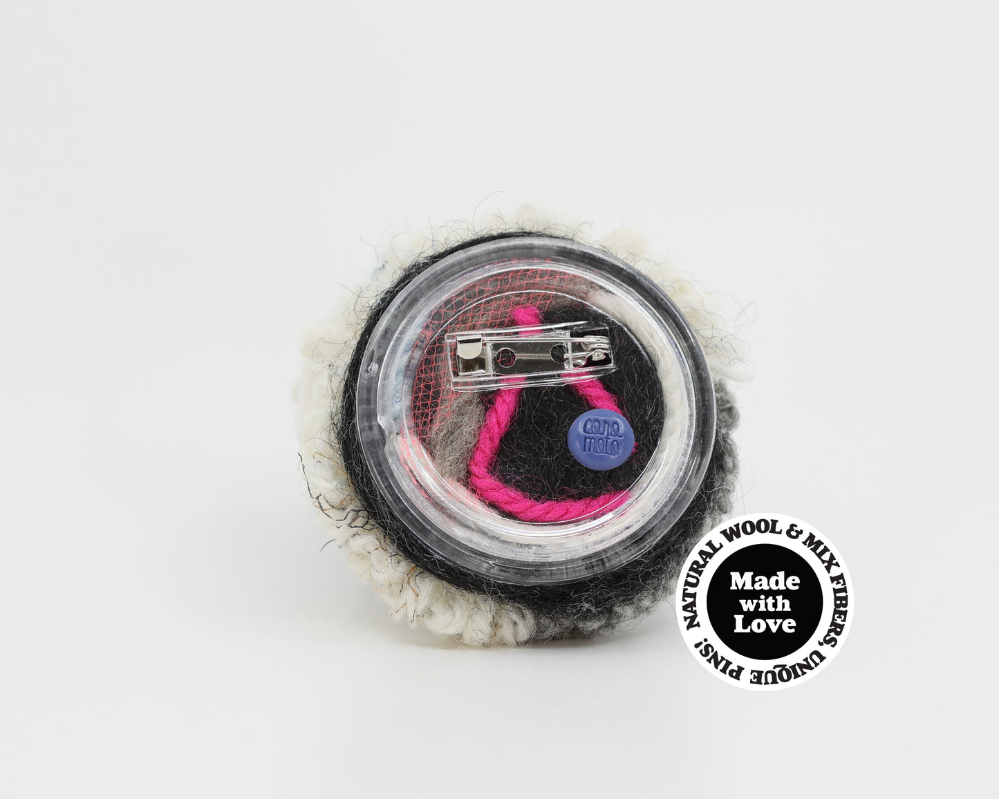 Wool & Mix Fiber Pin Brooch #008