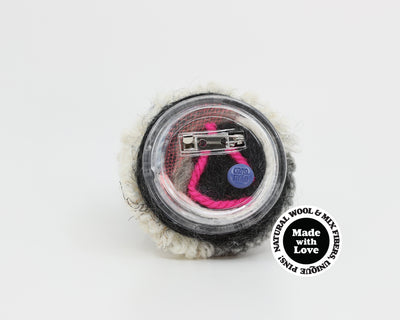 Wool & Mix Fiber Pin Brooch #008