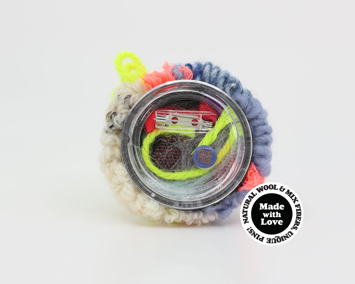 Wool & Mix Fiber Pin Brooch #010