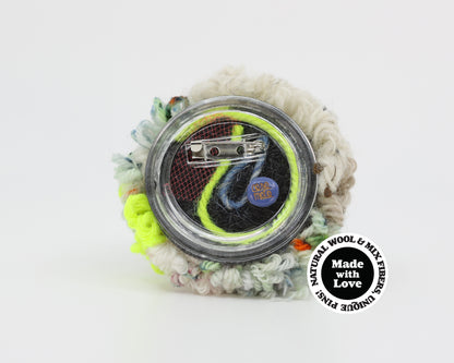 Wool & Mix Fiber Pin Brooch #013