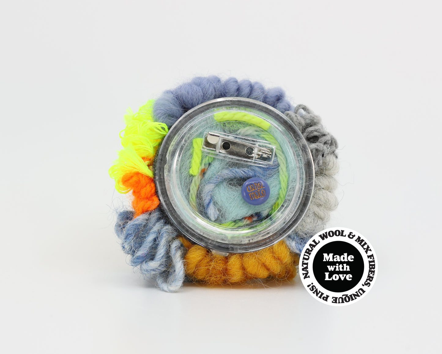 Wool & Mix Fiber Pin Brooch #016