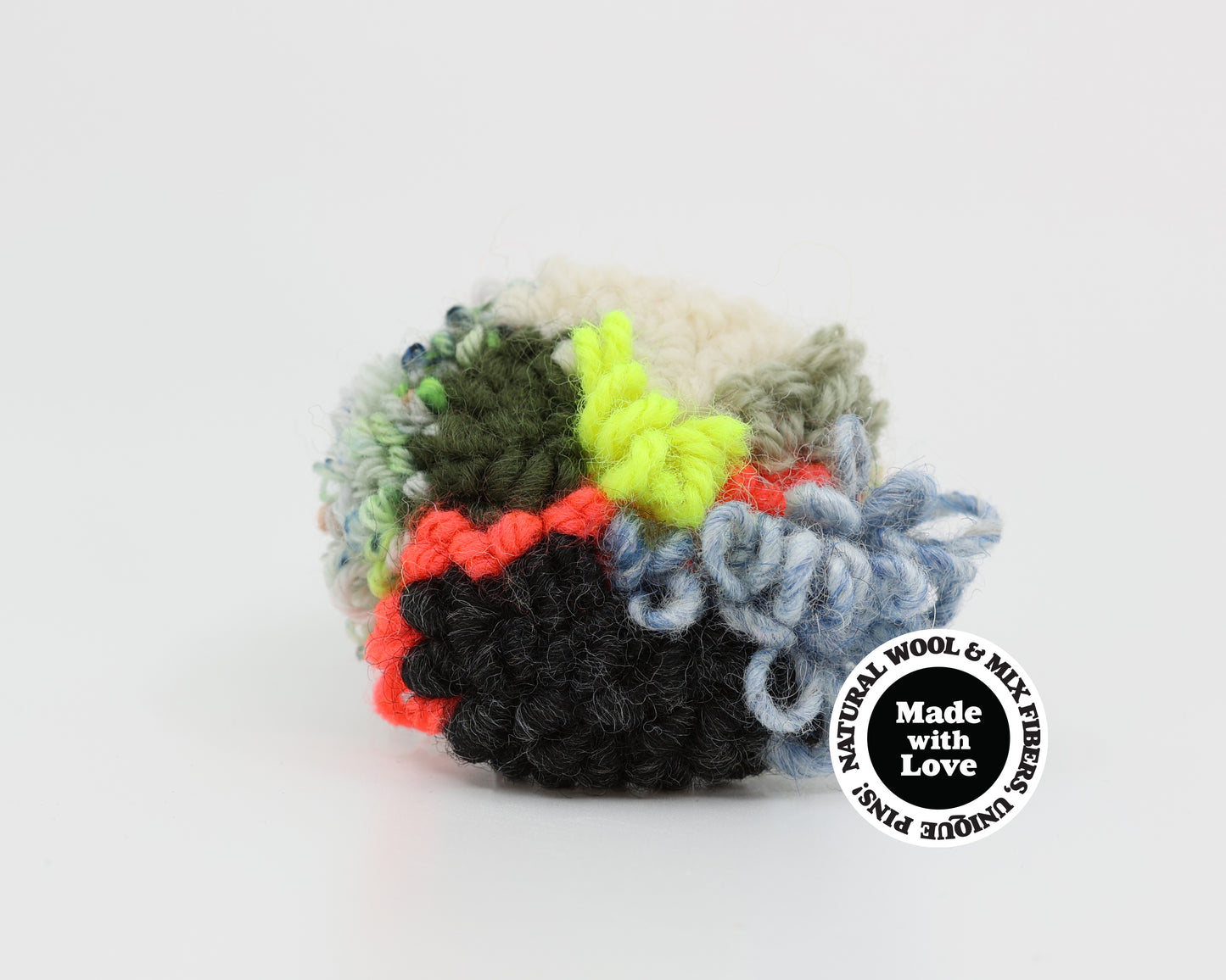 Wool & Mix Fiber Pin Brooch #017