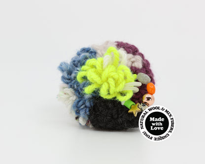 Wool & Mix Fiber Pin Brooch #018
