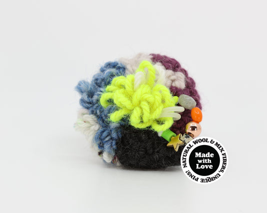 Wool & Mix Fiber Pin Brooch #018