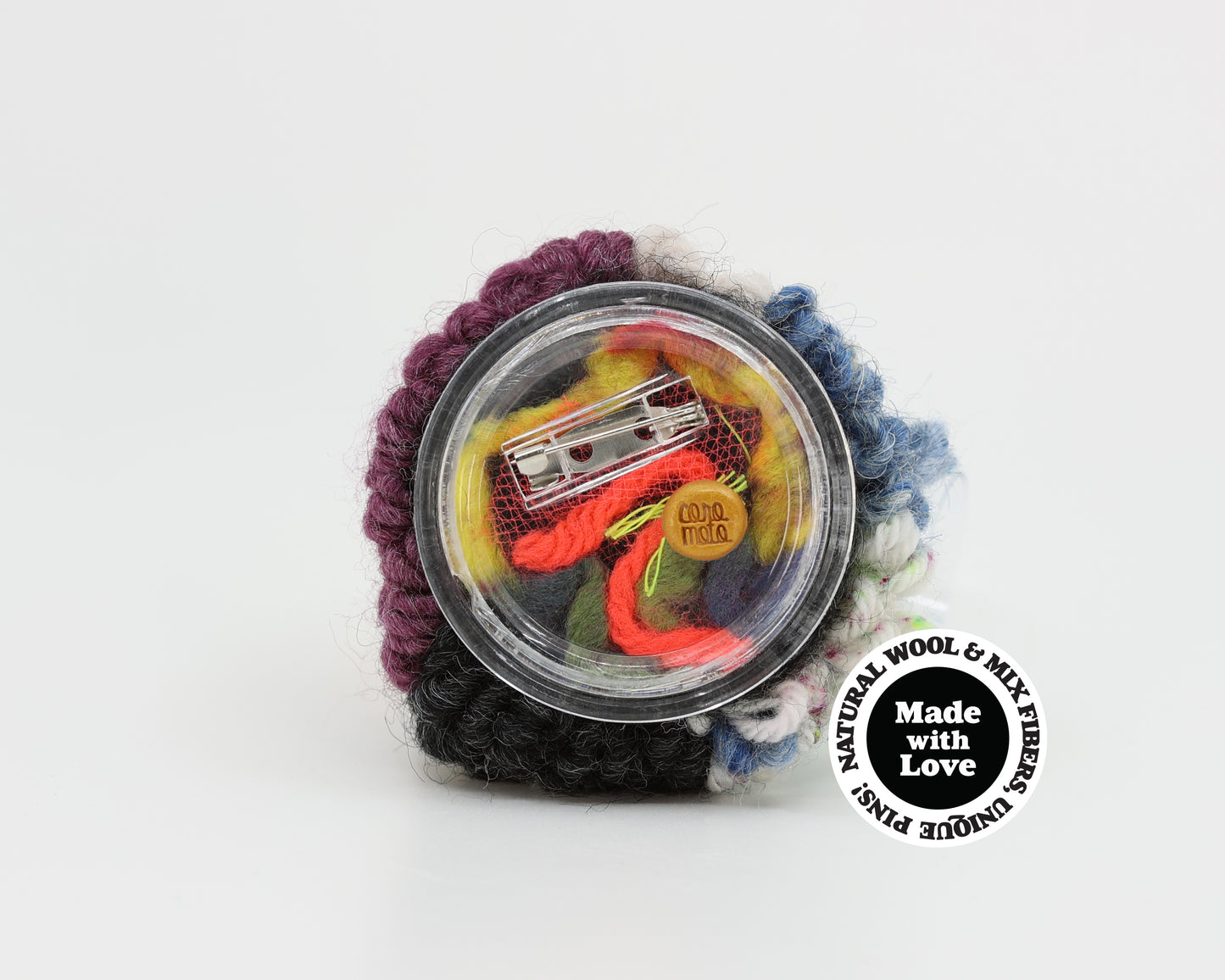 Wool & Mix Fiber Pin Brooch #018