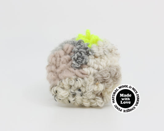 Wool & Mix Fiber Pin Brooch #019