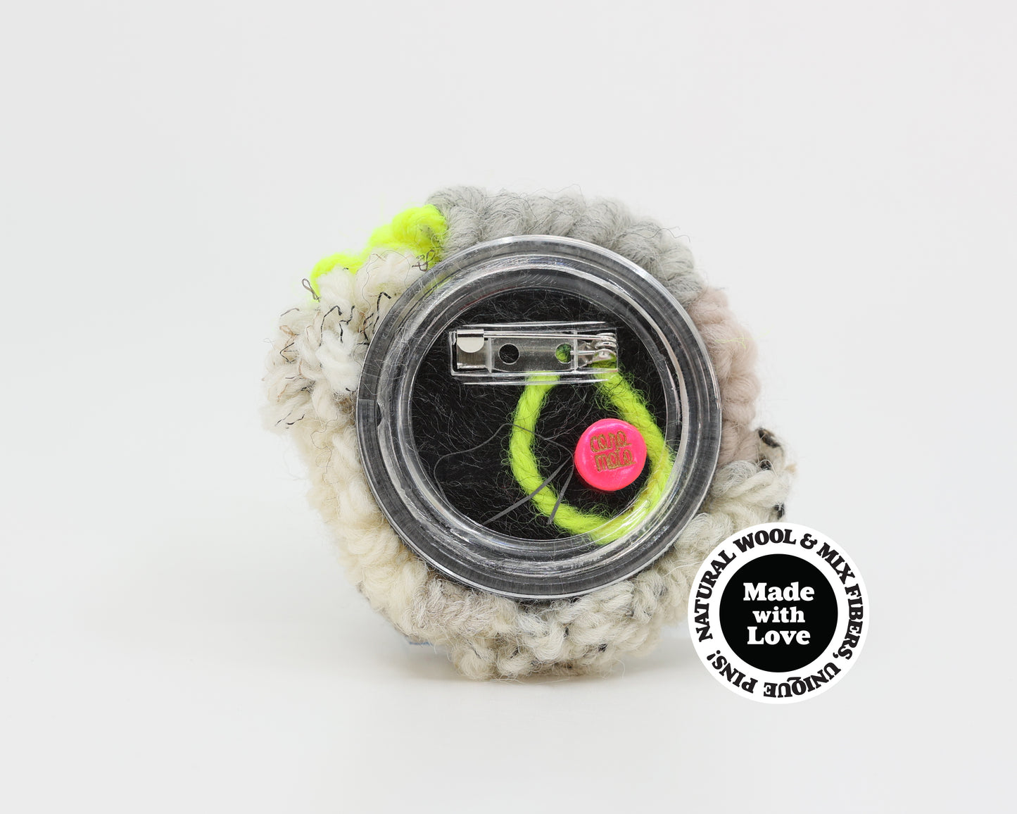 Wool & Mix Fiber Pin Brooch #019