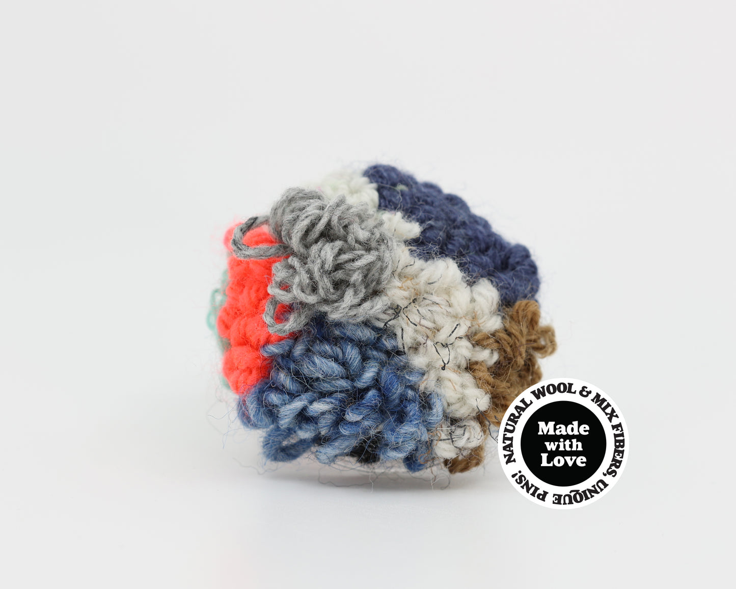 Wool & Mix Fiber Pin Brooch #020