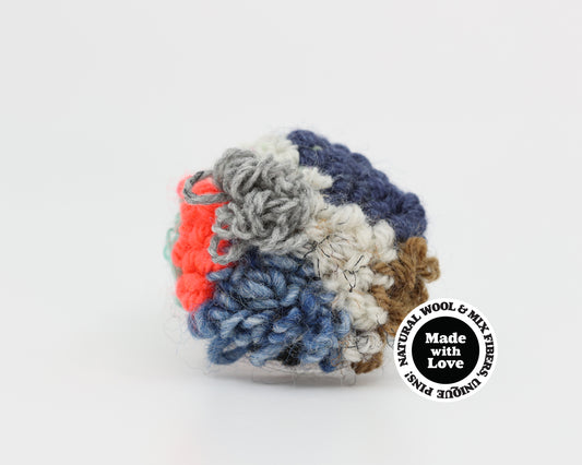 Wool & Mix Fiber Pin Brooch #020