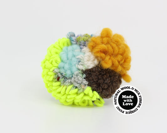Wool & Mix Fiber Pin Brooch #021