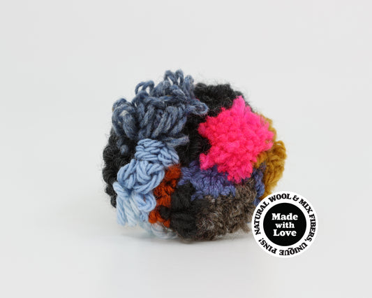 Wool & Mix Fiber Pin Brooch #022