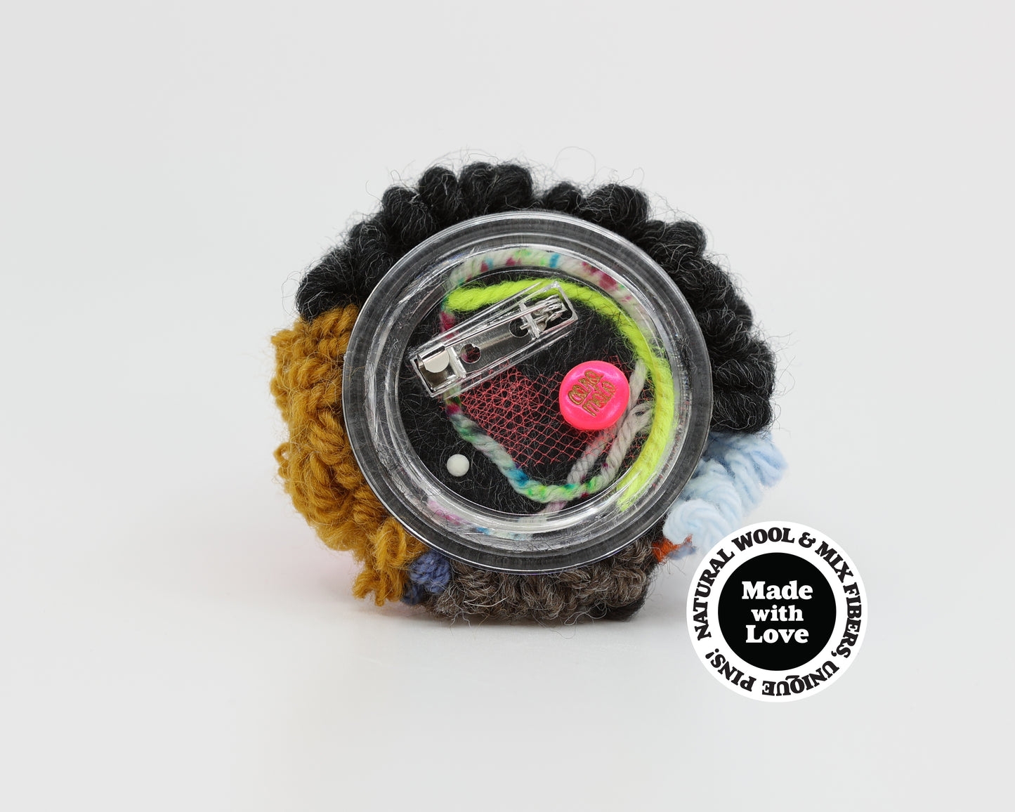 Wool & Mix Fiber Pin Brooch #022