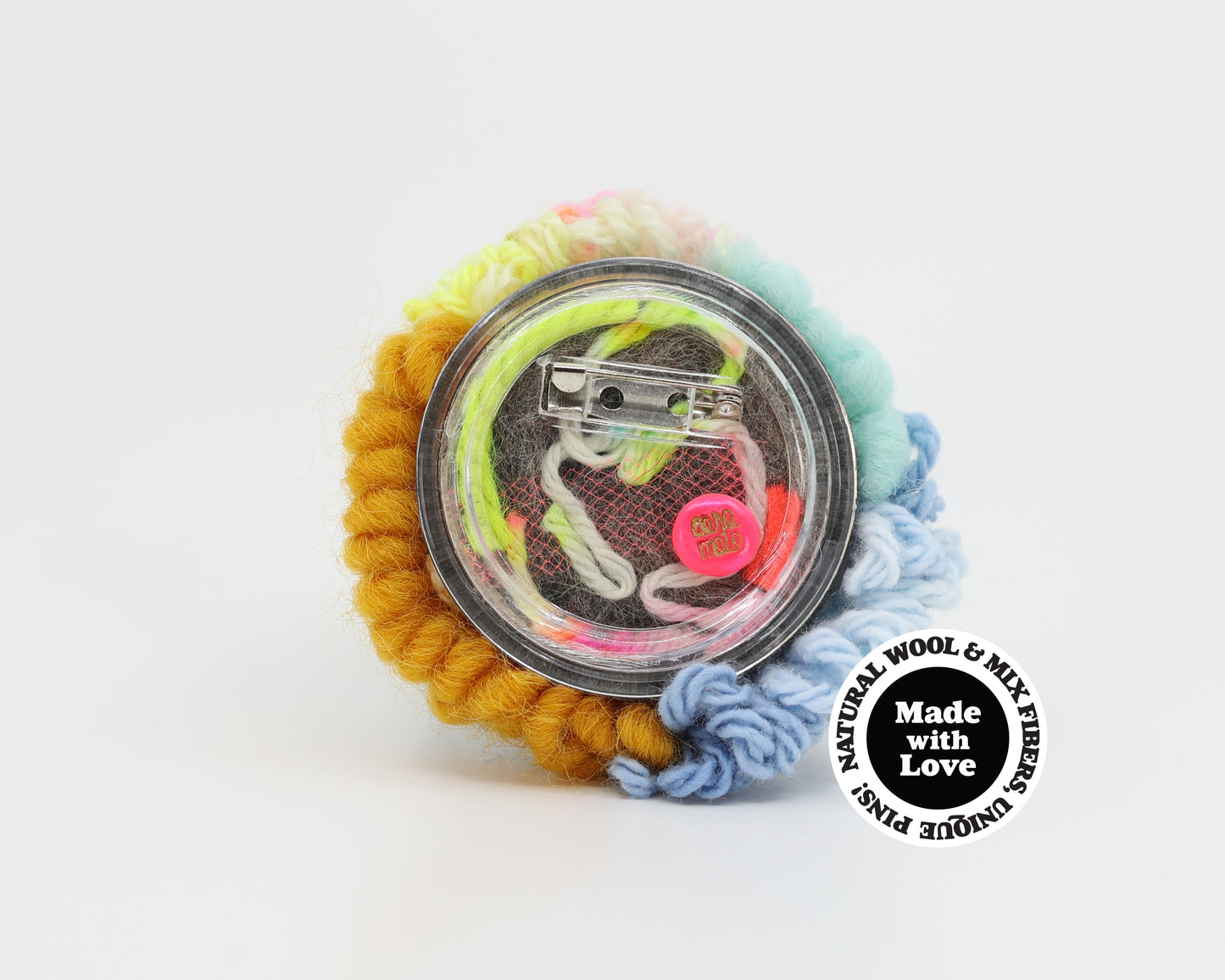 Wool & Mix Fiber Pin Brooch #023