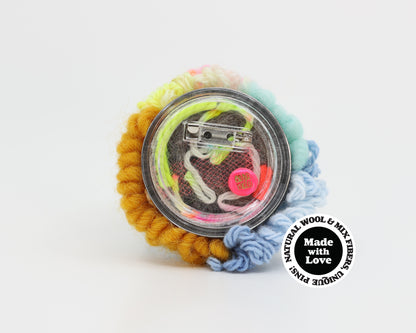 Wool & Mix Fiber Pin Brooch #023
